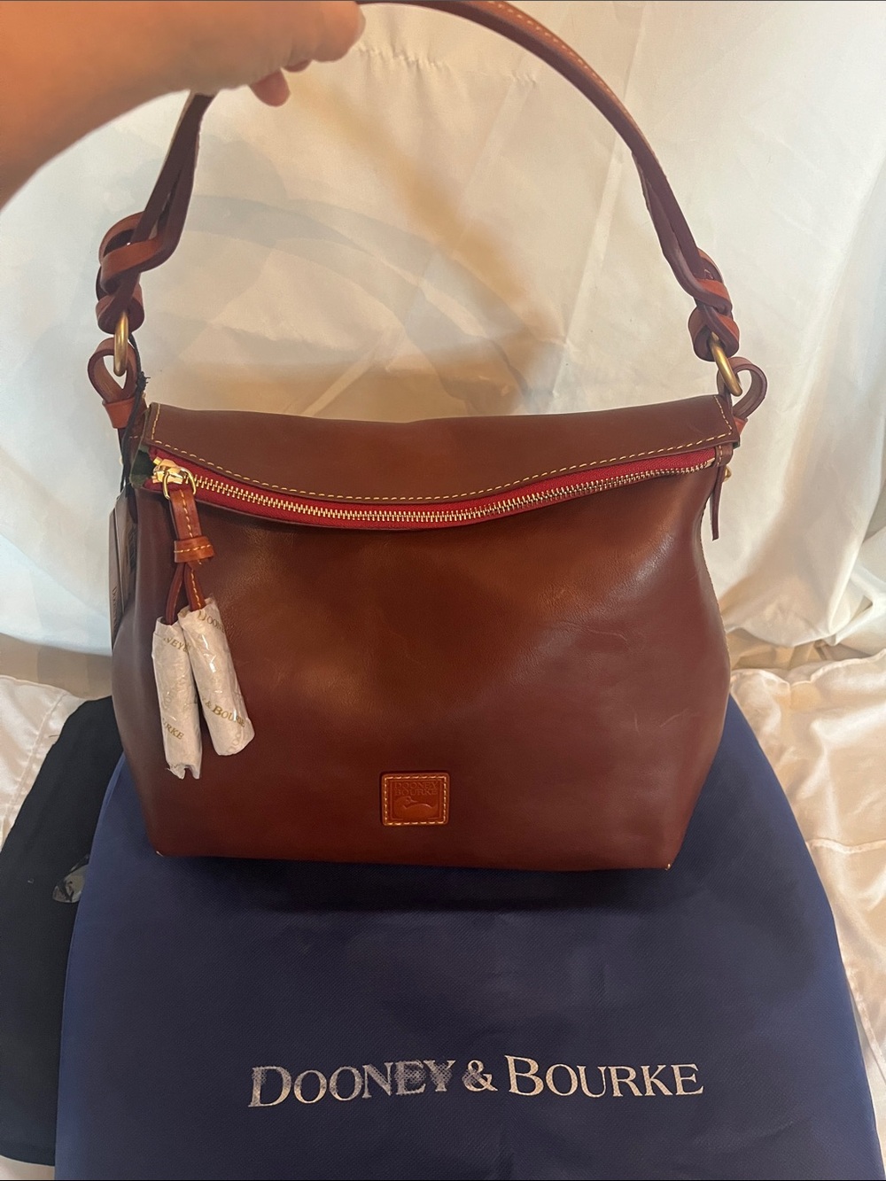 Dooney & Bourke Chestnut Brown Leather Shoulder Bag